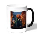 كوب قهوة سحري لون اسود بتصميم الاميره ميريدا تنقذ امها