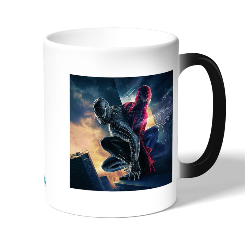 كوب قهوة سحري لون اسود بتصميم الشر يسيطرعلى سبايدر مان كوب قهوة سحري لون اسود بتصميم الشر يسيطرعلى سبايدر مان