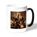 كوب قهوة سحري لون اسود بتصميم الطائرمع الصقر أساسنز كريد