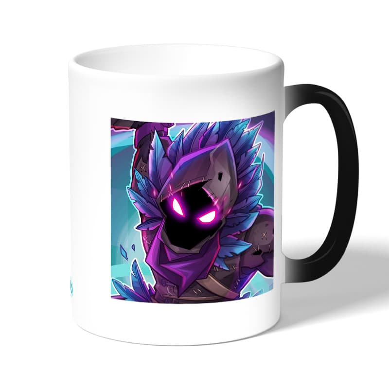 كوب قهوة سحري لون اسود بتصميم الغراب رافين فورت نايت كوب قهوة سحري لون اسود بتصميم الغراب رافين فورت نايت