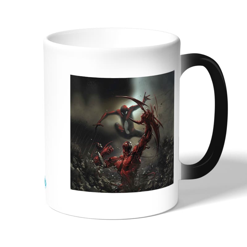 كوب قهوة سحري لون اسود بتصميم القتال ضد سبايدر مان كوب قهوة سحري لون اسود بتصميم القتال ضد سبايدر مان