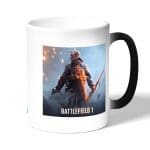 كوب قهوة سحري لون اسود بتصميم اللعبه القتاليه باتلفيلد 1