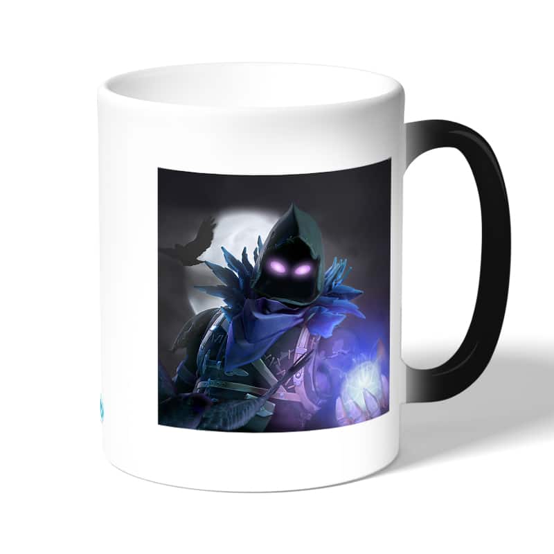 كوب قهوة سحري لون اسود بتصميم المخيف رافين فورتنايت كوب قهوة سحري لون اسود بتصميم المخيف رافين فورتنايت