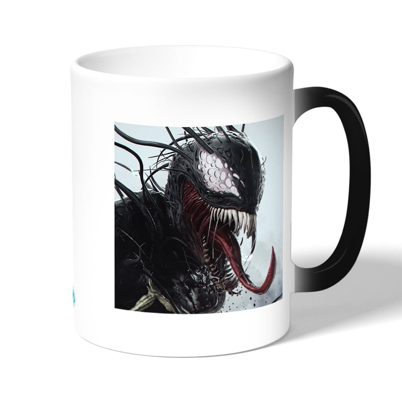 كوب قهوة سحري لون اسود بتصميم الوحش فينوم كوب قهوة سحري لون اسود بتصميم الوحش فينوم