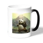 كوب قهوة سحري لون اسود بتصميم بو كونغ فو باندا