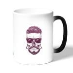 كوب قهوة سحري لون اسود بتصميم جمجمه انيقه