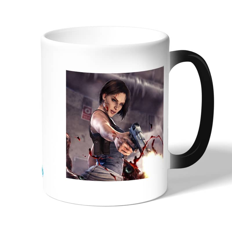 كوب قهوة سحري لون اسود بتصميم جيل فالنتاين اطلاق النار رزدنت ايفل 3 كوب قهوة سحري لون اسود بتصميم جيل فالنتاين اطلاق النار رزدنت ايفل 3