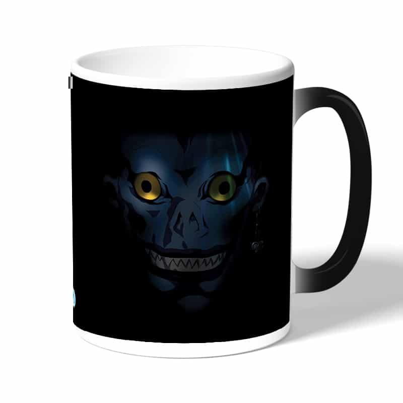 كوب قهوة سحري لون اسود بتصميم ديث نوت ريوك مخيف كوب قهوة سحري لون اسود بتصميم ديث نوت ريوك مخيف