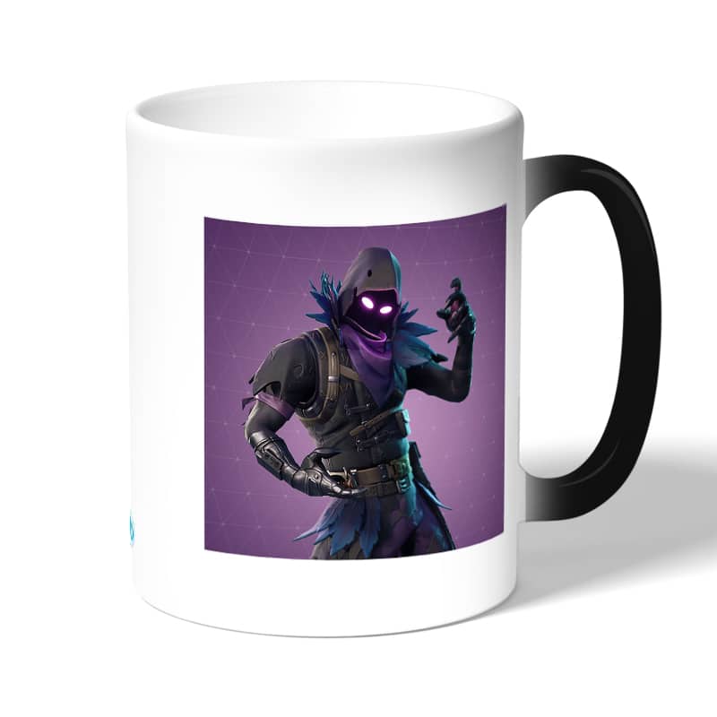 كوب قهوة سحري لون اسود بتصميم  رافين فورتنايت كوب قهوة سحري لون اسود بتصميم  رافين فورتنايت