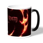 كوب قهوة سحري لون اسود بتصميم رقصة الهينوكامي غاكورا