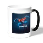 كوب قهوة سحري لون اسود بتصميم سبايدر مان الرائع