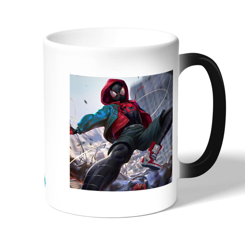 كوب قهوة سحري لون اسود بتصميم  سبايدر مان الصغير كوب قهوة سحري لون اسود بتصميم  سبايدر مان الصغير