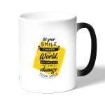 كوب قهوة سحري لون اسود بتصميم عبارات انجليزيه