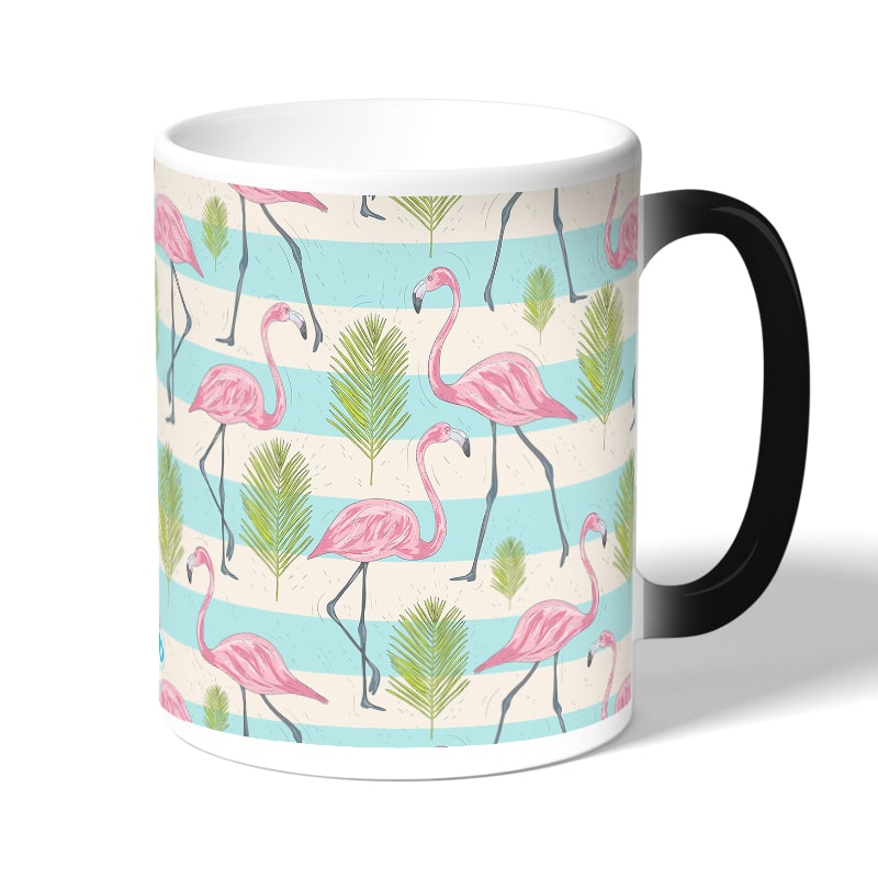 كوب قهوة سحري لون اسود بتصميم فلامنغو الاستوائية كوب قهوة سحري لون اسود بتصميم فلامنغو الاستوائية