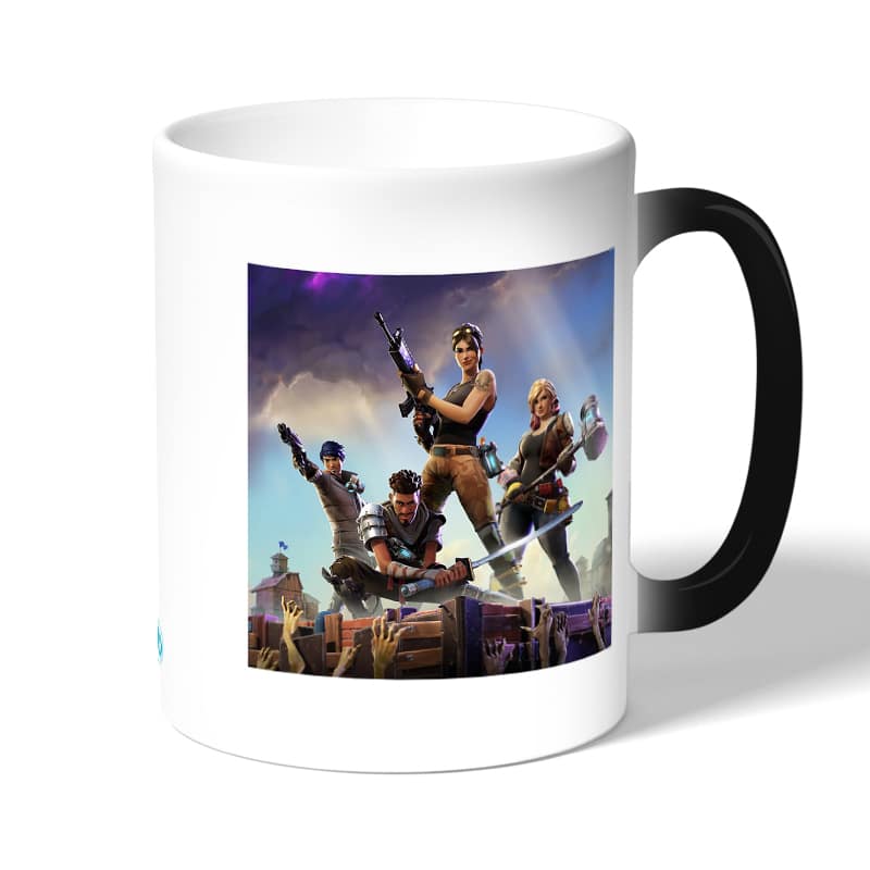 كوب قهوة سحري لون اسود بتصميم قتال الزومبي فورت نايت كوب قهوة سحري لون اسود بتصميم قتال الزومبي فورت نايت