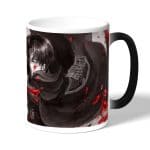 كوب قهوة سحري لون اسود بتصميم قتال ليفاي هجوم العمالقة