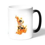 كوب قهوة سحري لون اسود بتصميم قوة إيس من ون بيس