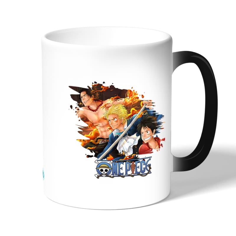كوب قهوة سحري لون اسود بتصميم قوة الثلاثة أشقاء ون بيس كوب قهوة سحري لون اسود بتصميم قوة الثلاثة أشقاء ون بيس