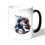 كوب قهوة سحري لون اسود بتصميم قوة تنفس الماء قاتل الشياطين