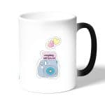 كوب قهوة سحري لون اسود بتصميم كرتون كاميرا