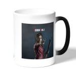 كوب قهوة سحري لون اسود بتصميم كلير رزدنت إيفل 2