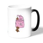 كوب قهوة سحري لون اسود بتصميم كوكي و شوكي شخصيات BTS