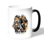 كوب قهوة سحري لون اسود بتصميم كول أوف ديوتي ألعاب تصويب