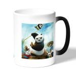 كوب قهوة سحري لون اسود بتصميم كونغ فو باندا 3