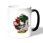 كوب قهوة سحري لون اسود بتصميم لكمه ميدوريا أكاديميتي للأبطال