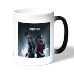 كوب قهوة سحري لون اسود بتصميم ليون وكلير رزدنت إيفل 2