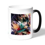 كوب قهوة سحري لون اسود بتصميم معركه في أكاديميتي للأبطال