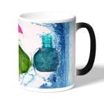 كوب قهوة سحري لون اسود بتصميم مناكير