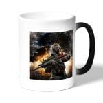 كوب قهوة سحري لون اسود بتصميم نيران معارك كول أوف ديوتي