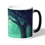 كوب قهوة سحري لون اسود بتصميم هالوين مخيف