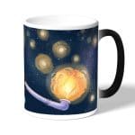 كوب قهوة سحري لون اسود بتصميم وداع إيس ون بيس