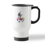 كوب قهوة للسيارة لون ابيض بتصميم آرمي بتس شخصيات BT21