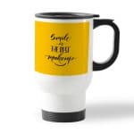 كوب قهوة للسيارة لون ابيض بتصميم ابتسامه