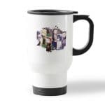 كوب قهوة للسيارة لون ابيض بتصميم اصدقاء قاتل شيطان