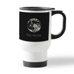 كوب قهوة للسيارة لون ابيض بتصميم اكتمال القمر