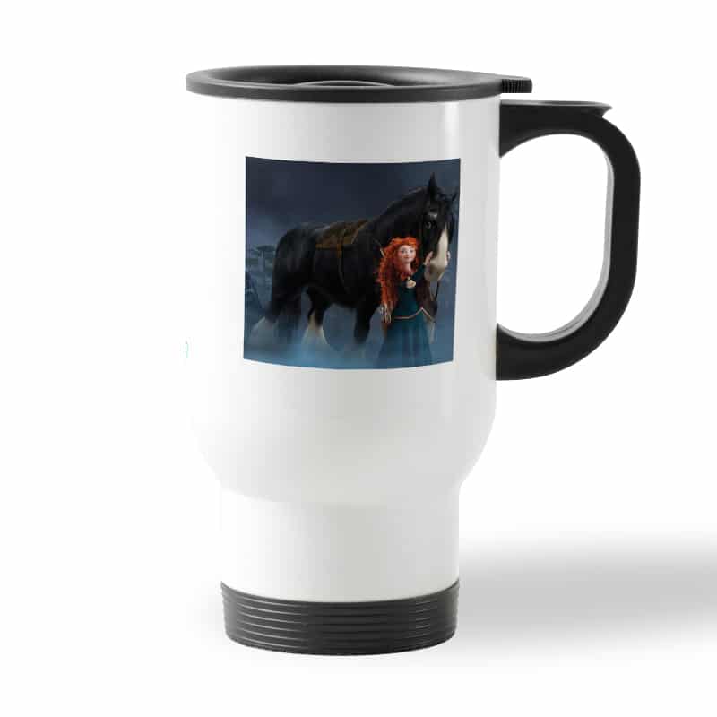 كوب قهوة للسيارة لون ابيض بتصميم الأميرة مريدا كوب قهوة للسيارة لون ابيض بتصميم الأميرة مريدا