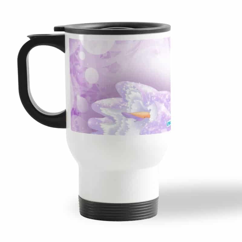 كوب-قهوة-للسيارة-لون-ابيض-بتصميم-الاميرة-بيلا-بفستان-لامع-2