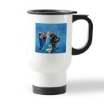 كوب قهوة للسيارة لون ابيض بتصميم الشخصيات الرئيسيه لفروزن