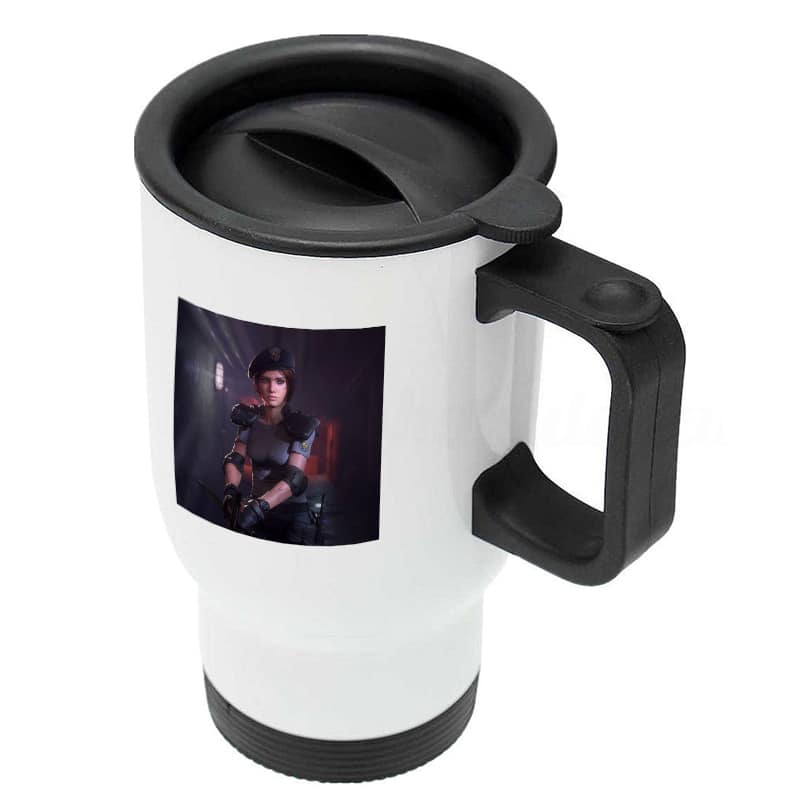 كوب-قهوة-للسيارة-لون-ابيض-بتصميم-الشرطيه-جيل-فالنتاين-رزدنت-ايفل-3-3