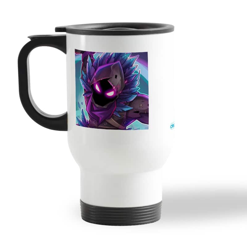 كوب-قهوة-للسيارة-لون-ابيض-بتصميم-الغراب-رافين-فورت-نايت-2