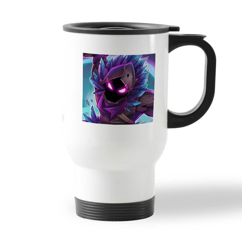 كوب قهوة للسيارة لون ابيض بتصميم الغراب رافين فورت نايت كوب قهوة للسيارة لون ابيض بتصميم الغراب رافين فورت نايت