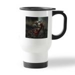 كوب قهوة للسيارة لون ابيض بتصميم القتال ضد سبايدر مان