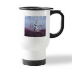 كوب قهوة للسيارة لون ابيض بتصميم اللطيف أولاف