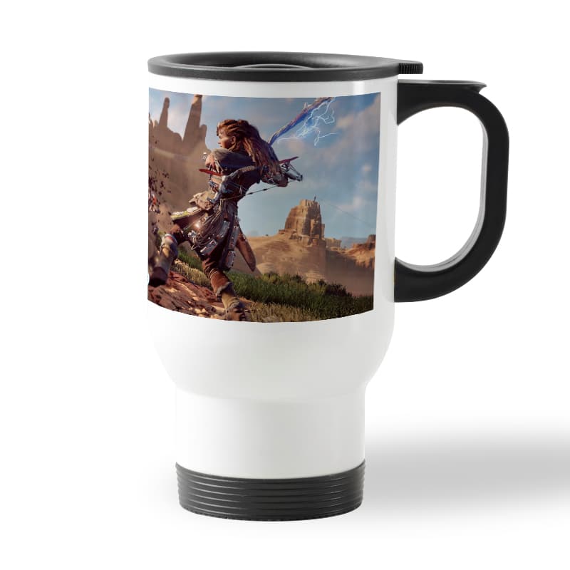 كوب قهوة للسيارة لون ابيض بتصميم المقاتلة إلوي هورايزن زيرو داون كوب قهوة للسيارة لون ابيض بتصميم المقاتلة إلوي هورايزن زيرو داون