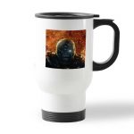 كوب قهوة للسيارة لون ابيض بتصميم النمسيس ريزدنت ايفل 3