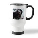 كوب قهوة للسيارة لون ابيض بتصميم الوحش فينوم